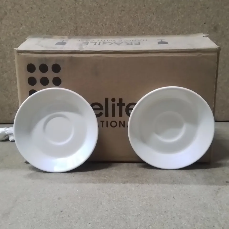 BOXED STEELITE MONACO WHITE SAUCER PLATE APPROXIMATELY 36