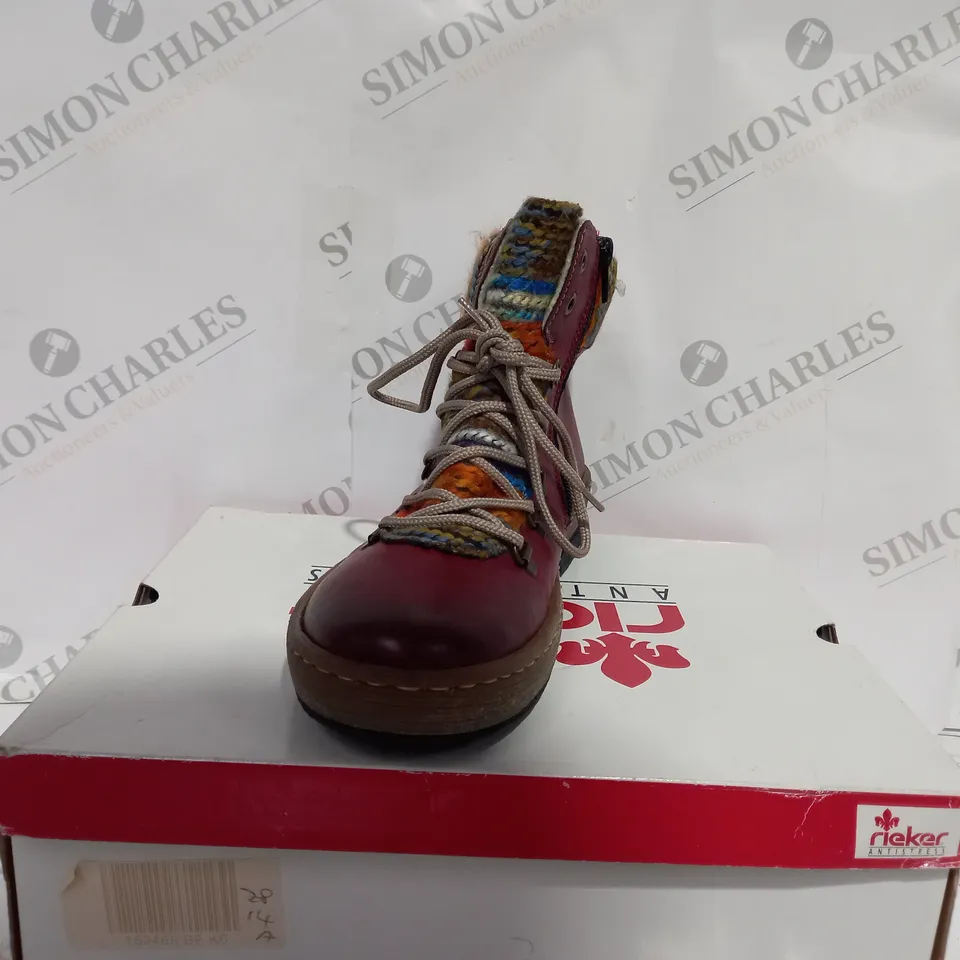 RIEKER LACE UP ANKLE BOOTS - UK SIZE 6