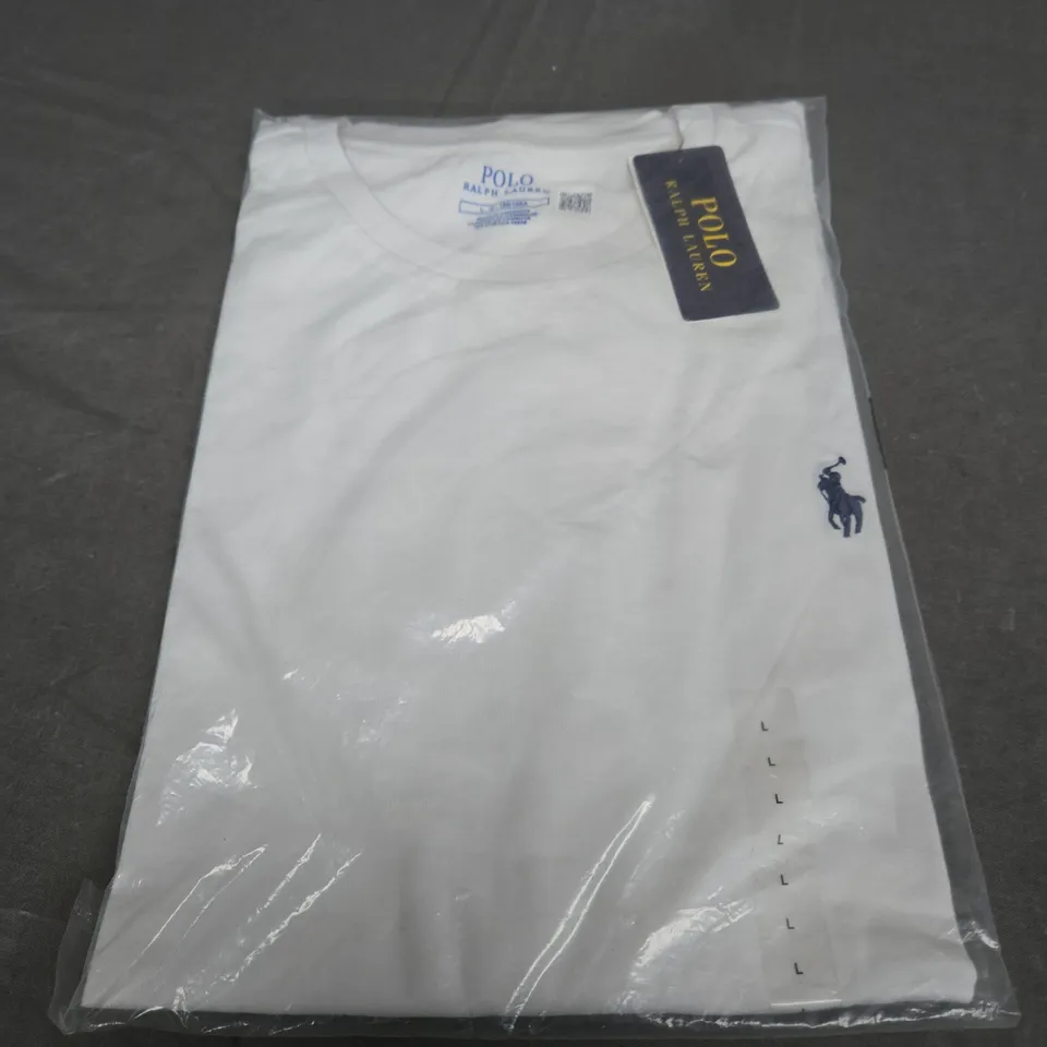 SEALED POLO RALPH LAUREN WHITE T-SHIRT - LARGE