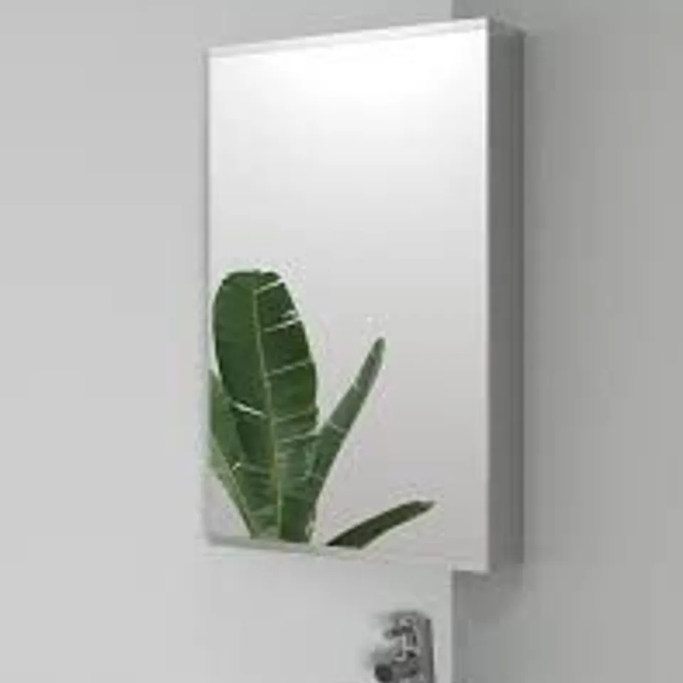 BOXED CROYDEX SIMPLICITY WALL HUNG WHITE MIRRORED CORNER CABINET 300 x 500mm - REVERSIBLE DOOR (1 BOX)