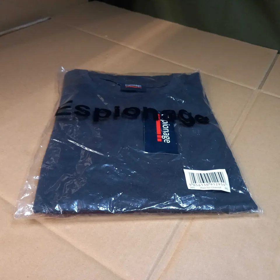 PACKAGED ESPIONAGE PLAIN CHARCOAL TEE - 4XL