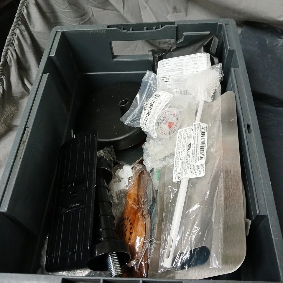 APPROXIMATELY 15 ASSORTED ITEMS TO INCLUDE CARP PELLETS, MUSCLE TONER, GLOSS PAINT, INSULATING TAPE ETC