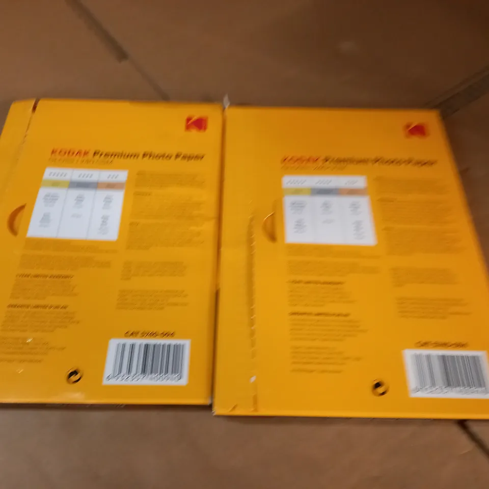 LOT OF 2 KODAK 50-PACKS OF PREMIUM PHOTO PAPER