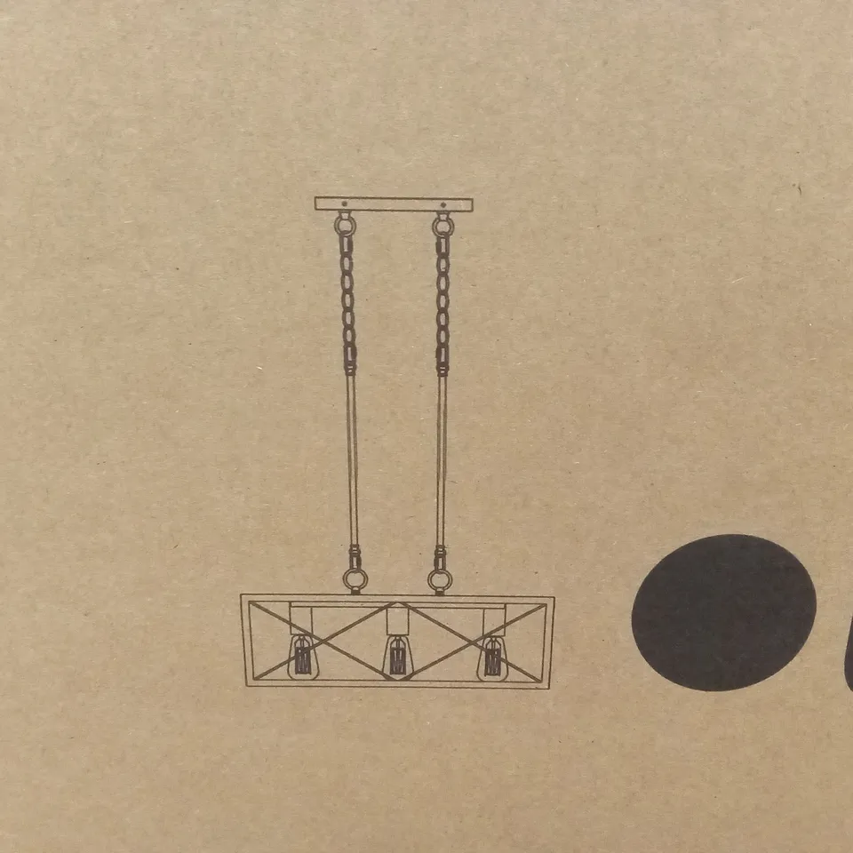 BOXED JIYEON 3-LIGHT WEATHERED WALNUT KITCHEN ISLAND PENDANT 