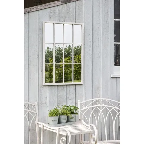BOXED TURCOT METAL WINDOW PANE WALL MIRROR (1 BOX)