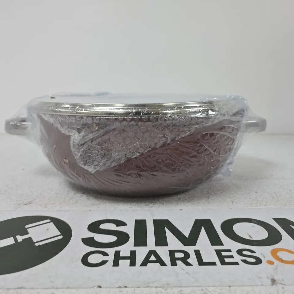 STAINLESS STEEL SERVING BOWL / COLANDER WITH TWO SIDE HANDLES