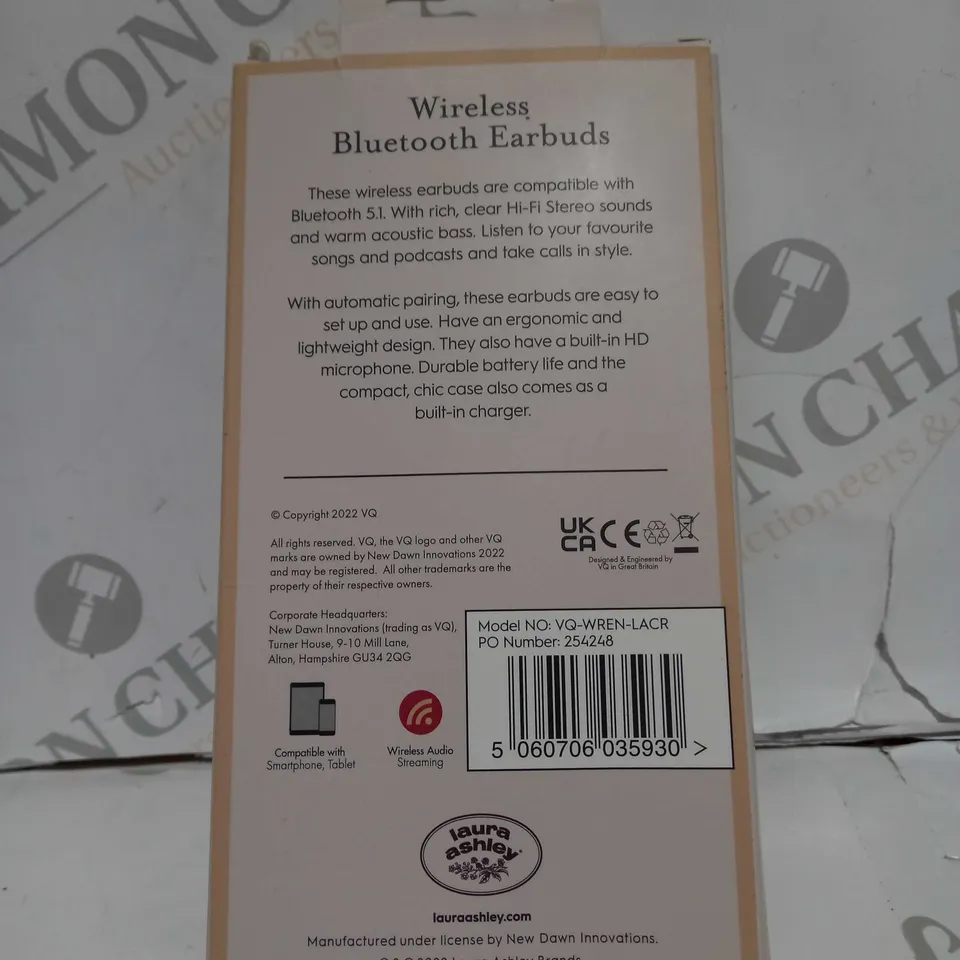 LAURA ASHLEY TRUE WIRELESS EARBUDS - CHINA ROSE