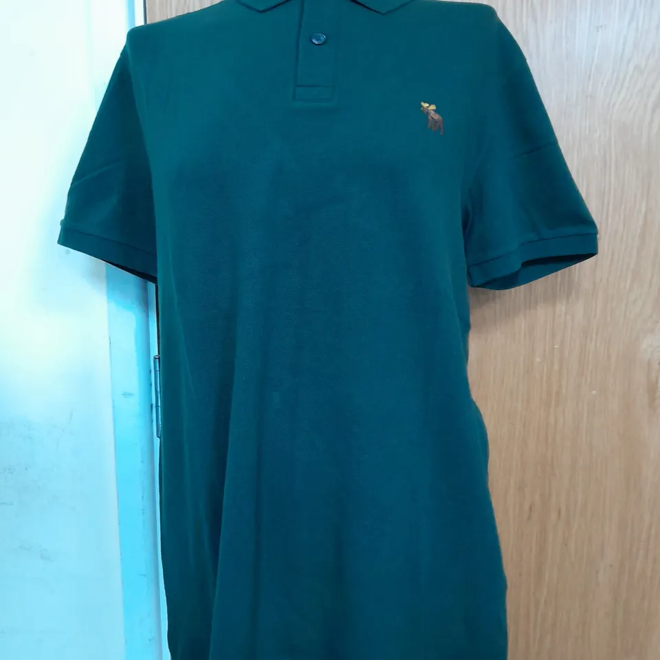 ABERCROMBIE & FITCH A&F DONT SWEAT IT COLLECTION POLO TOP IN GREEN - MEDIUM