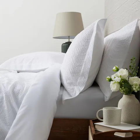SUPERSOFT BY COZEE HOME TEXTURED WAVE 6 PIECE DUVET SET WHITE DOUBLE