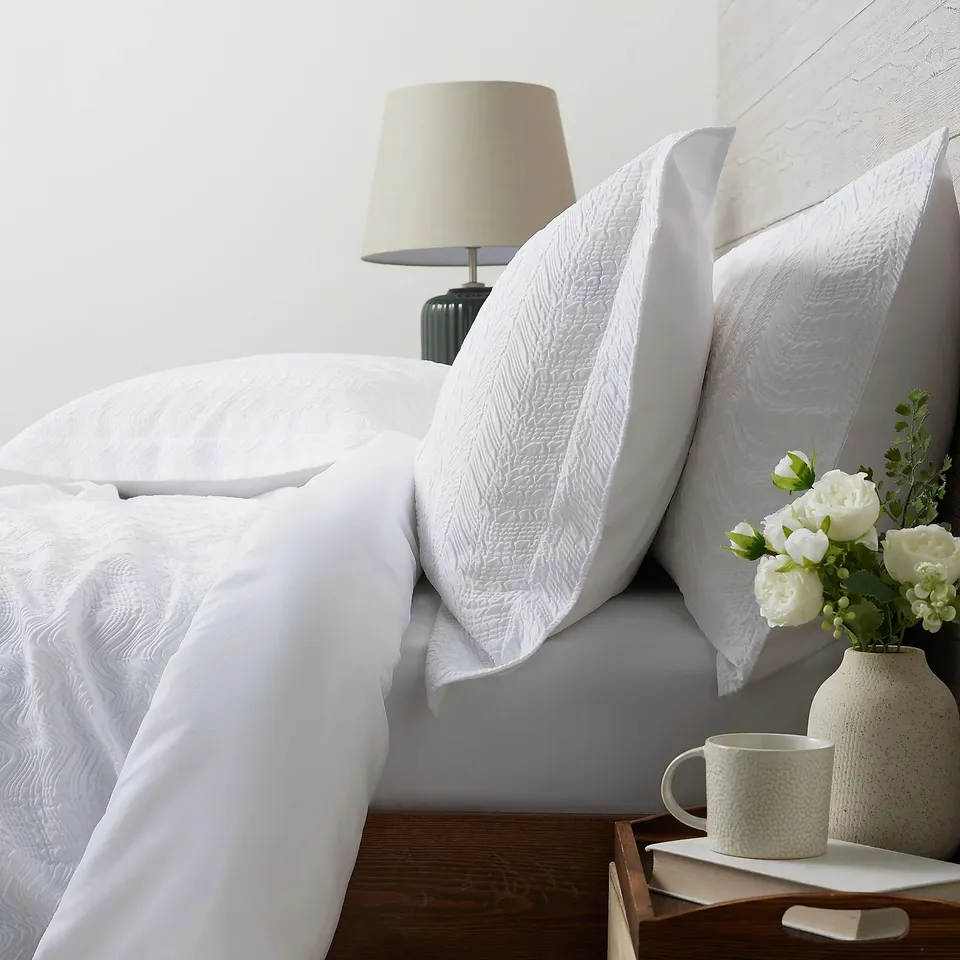 SUPERSOFT BY COZEE HOME TEXTURED WAVE 6 PIECE DUVET SET WHITE DOUBLE