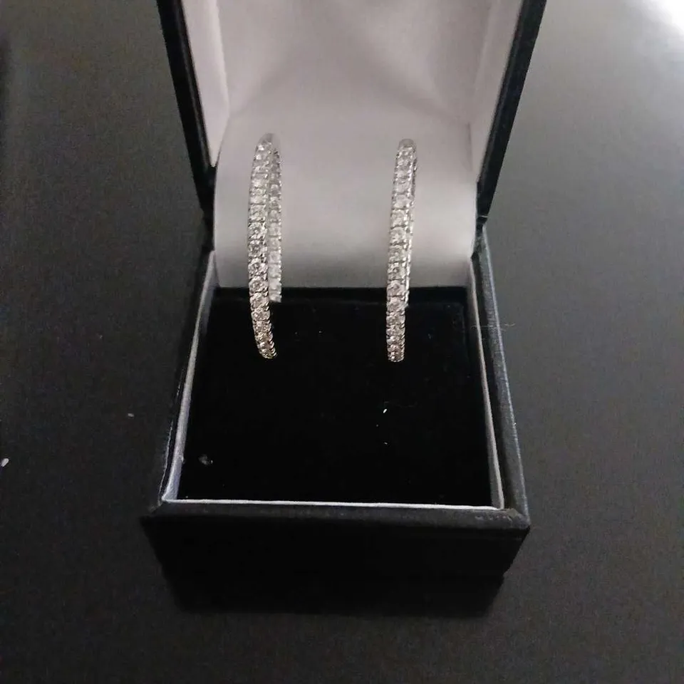 FIRE LIGHT 1.5CT LAB GROWN DIAMOND FRONT & BACK HOOP EARRINGS 9CT GOLD