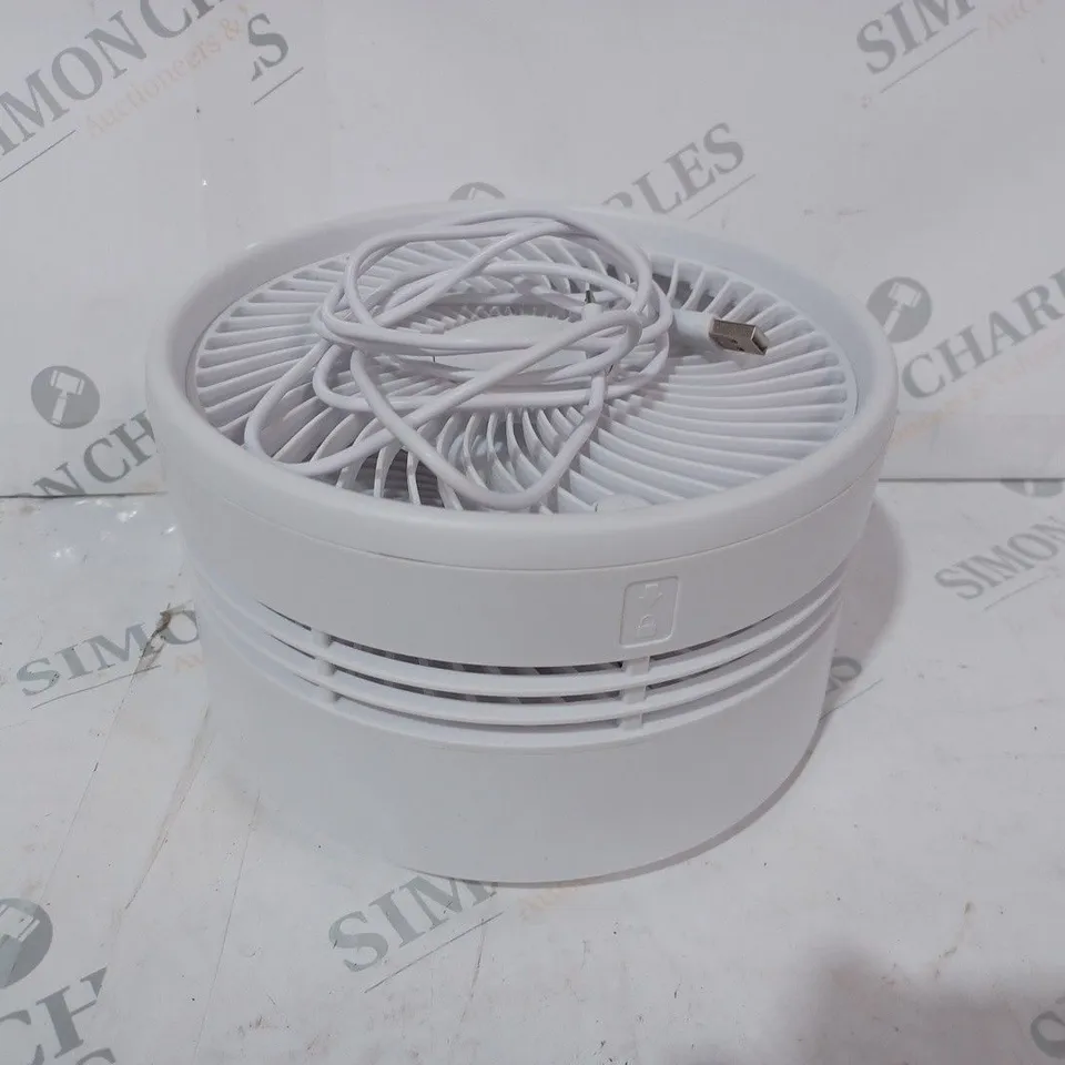 BOXED BELL & HOWELL OSCILLATING FOLDING RECHARGEABLE FAN, WHITE