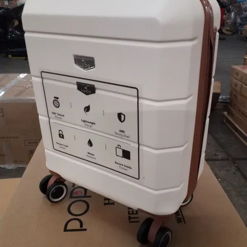 BOXED LUGG 15" JETSET TRAVEL CABIN BAG - CREAM WITH BROWN