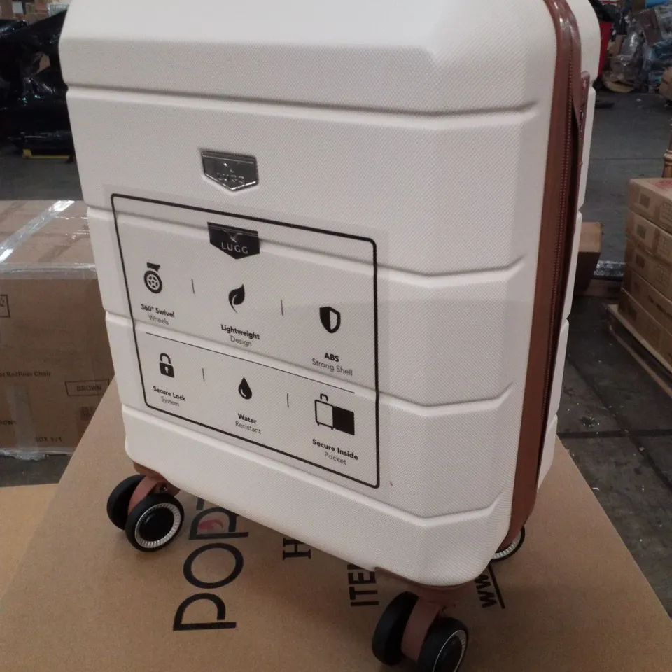 BOXED LUGG 15" JETSET TRAVEL CABIN BAG - CREAM WITH BROWN