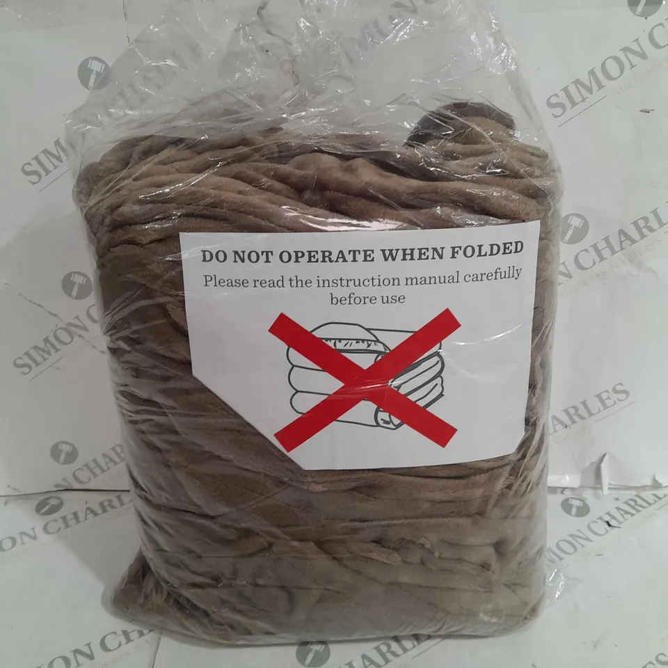 COZEE HOME HEATED BLANKET IN DARK TAUPE