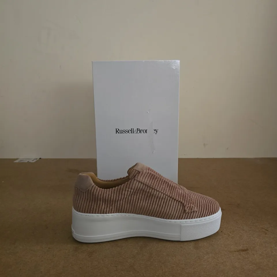 RUSSELL & BROMLEY CORDUROY PLATFORM TRAINERS – PINK BEIGE, WOMEN'S SHOES (EU 42)