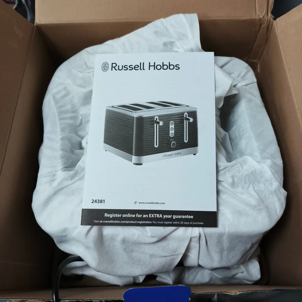 RUSSELL HOBBS INSPIRE BLACK 4-SLICE TOASTER (BOXED)