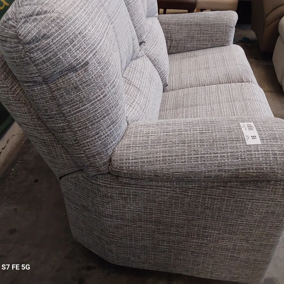 QUALITY BRITISH DESIGNER G PLAN CHLOE TWO SEATER SOFA WAFFLE SMOKE FABRIC 