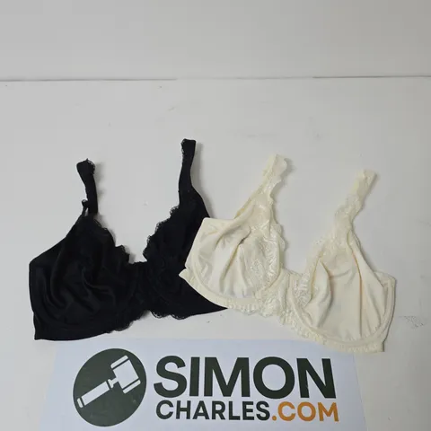 BONPRIX PACK OF 2 BRAS BLACK AND CREAM SIZE 34DD