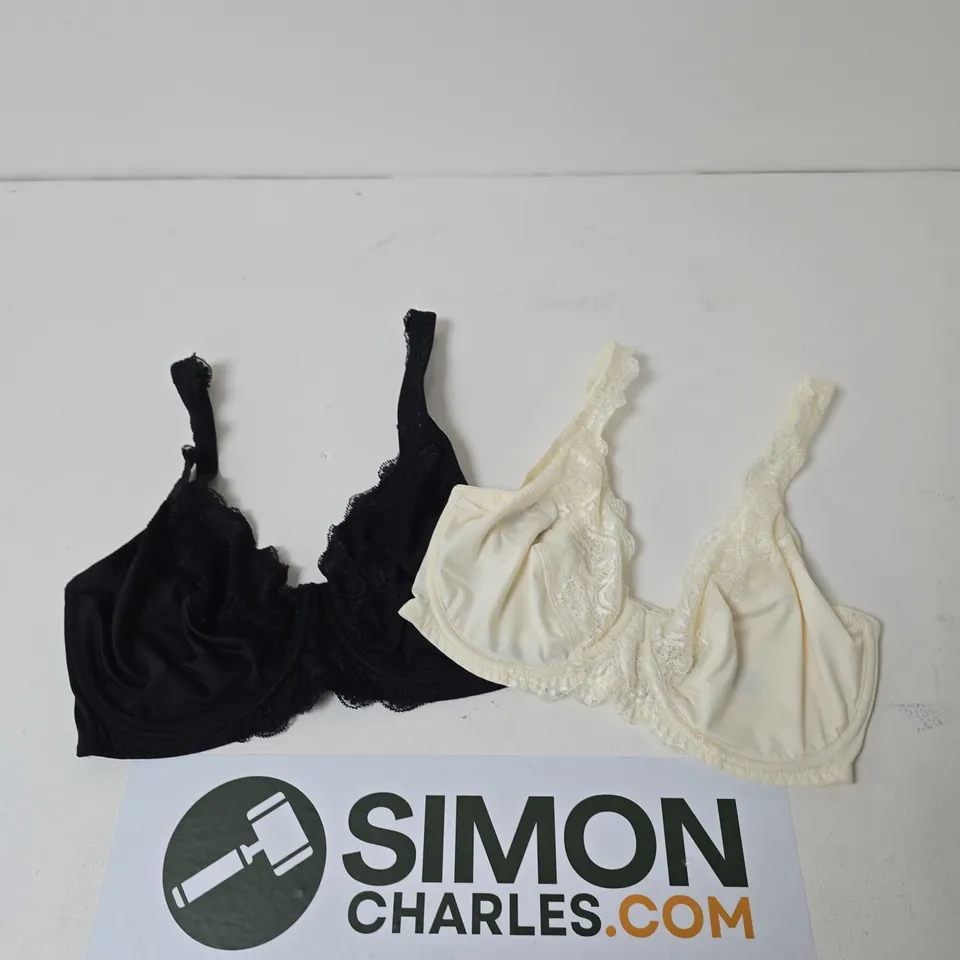 BONPRIX PACK OF 2 BRAS BLACK AND CREAM SIZE 34DD