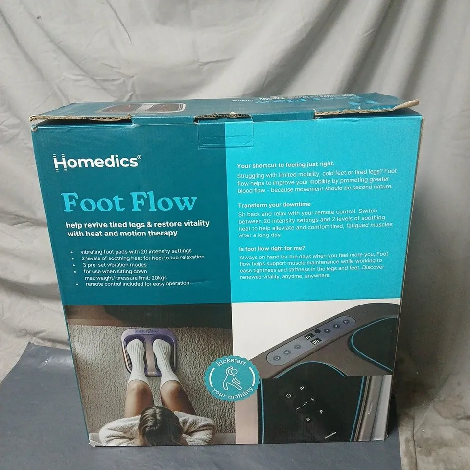 HOMEDICS FOOT FLOW FOOT MASSAGER – BOXED