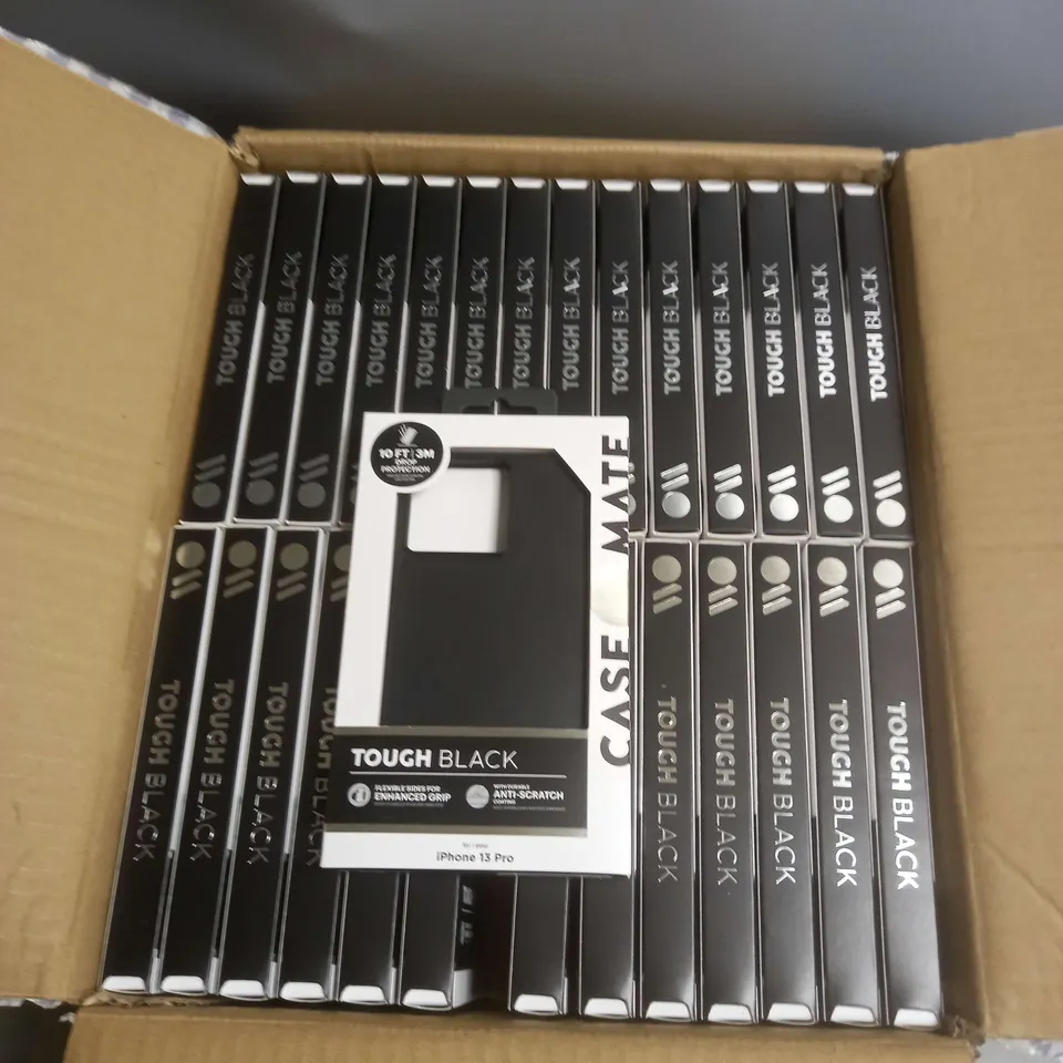 BOX OF APPROXIMATELY 56 CASEMATE TOUGH IPHONE 13 PRO CASES IN BLACK