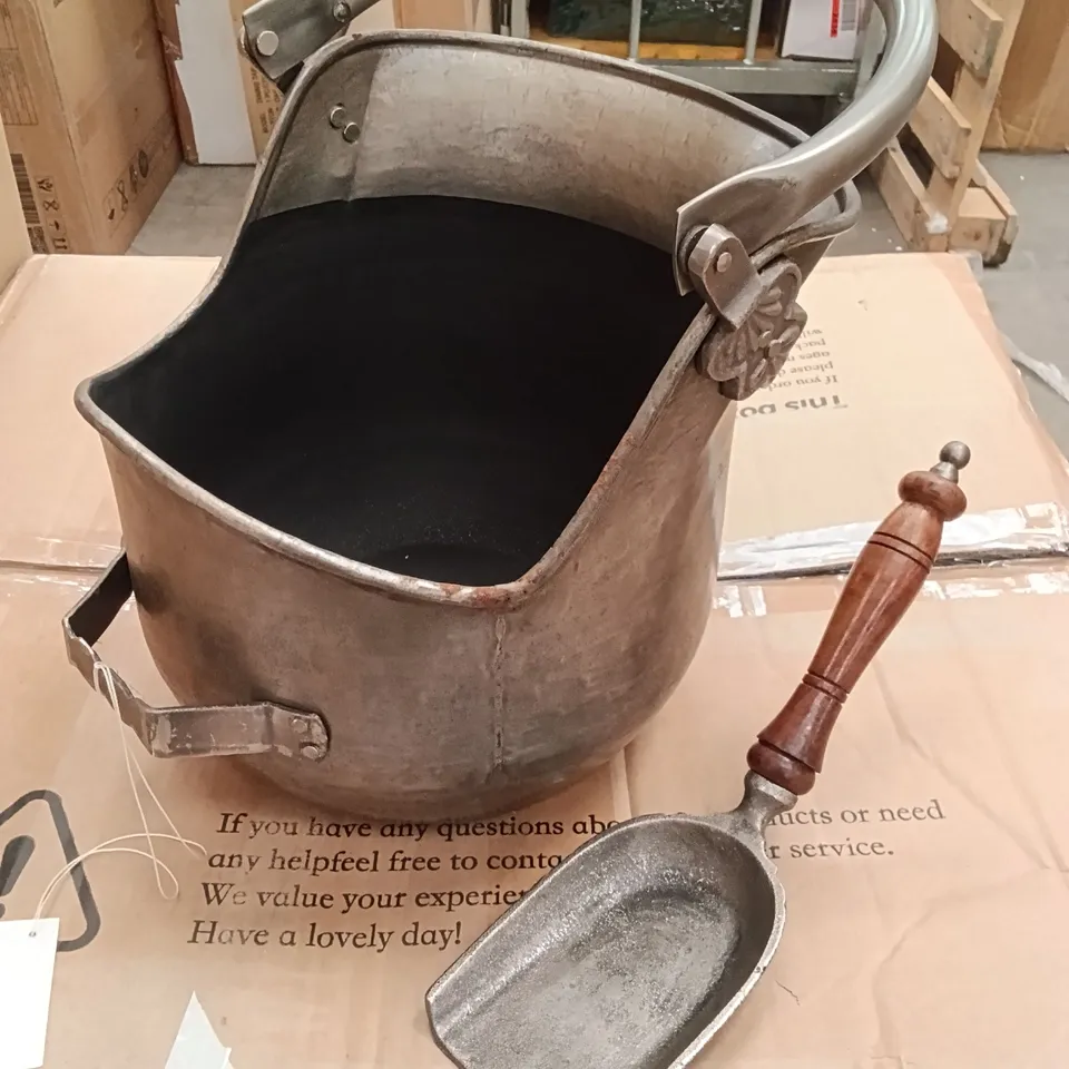 BOXED METAL AND PEWTER ASH BUCKET (1 BOX)