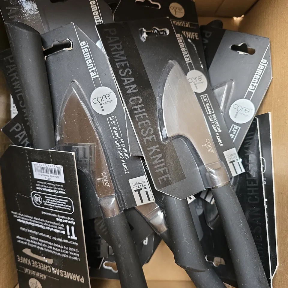 SET OF CORE KITCHEN ELEMEMTAL SILVER PARMESAN CHEESE 3.5" KNIVES