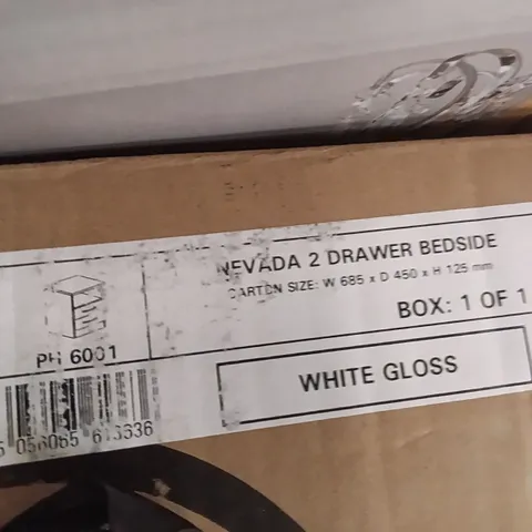 BOXED NEVADA 2 DRAWER BEDSIDE (1 BOX) 