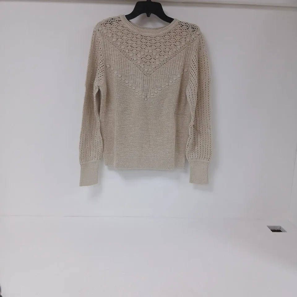 BONPRIX BEIGE KNITTED JUMPER – UK 12-14