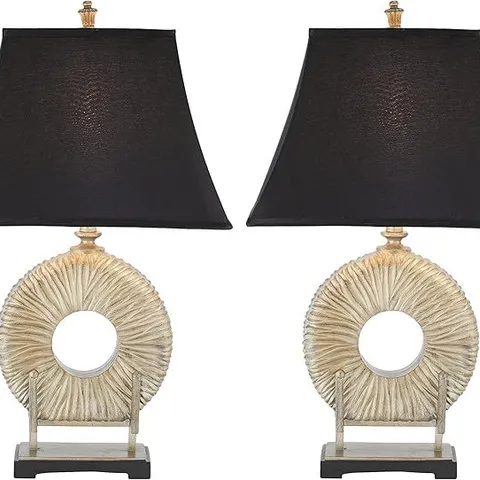 Boxed Safavieh Stella Table Lamp, Ceramic, Silver/Black, Set of 2