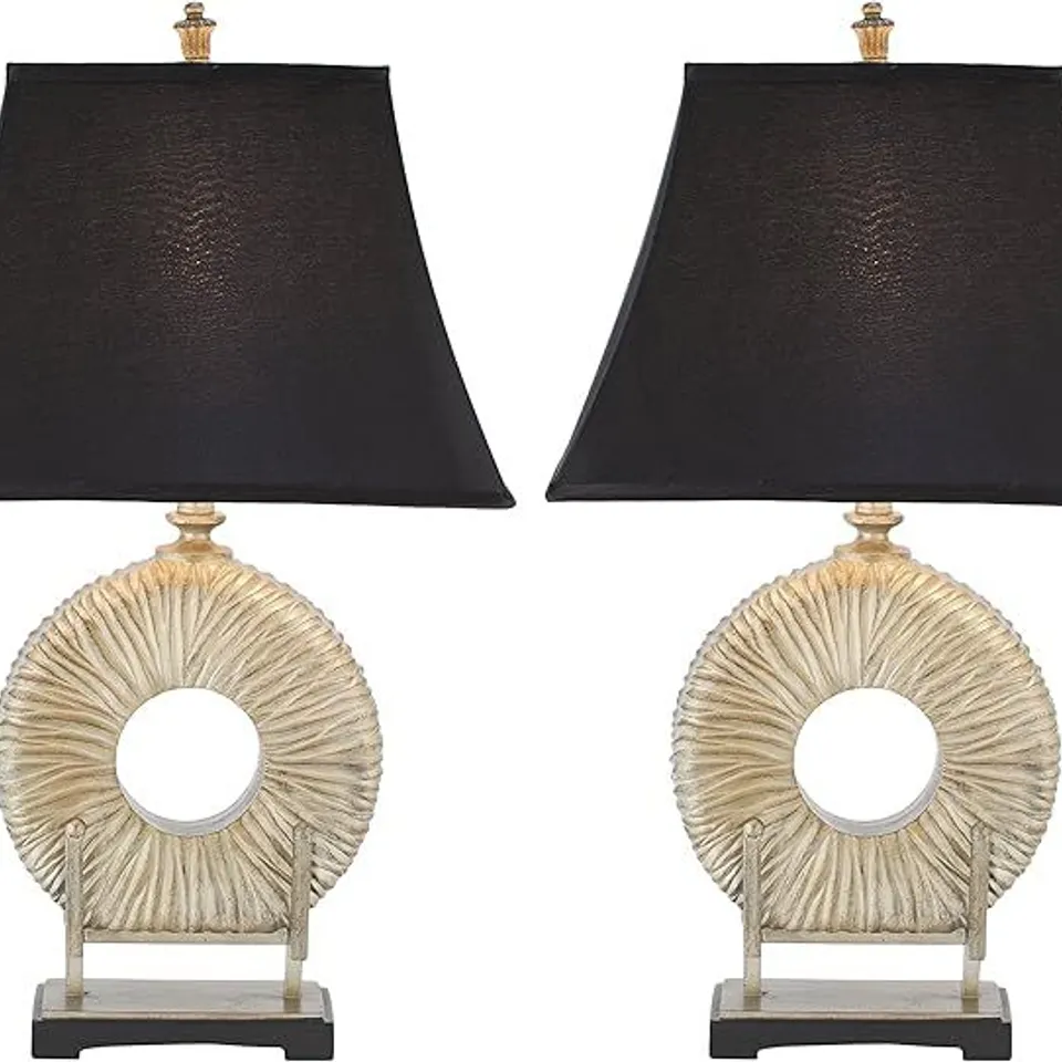 Boxed Safavieh Stella Table Lamp, Ceramic, Silver/Black, Set of 2