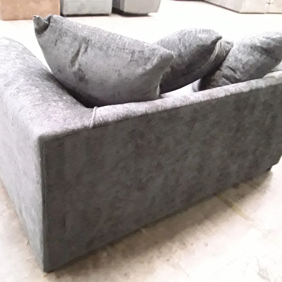 QUALITY DESIGNER MONACO 2 SEATER SOFA - GREY FABRIC