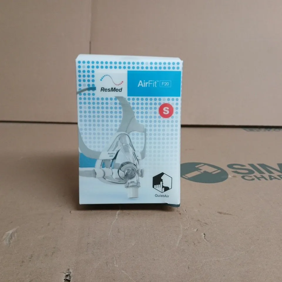 RESMED AIRFIT F20 FULL FACE CPAP MASK – SIZE SMALL (S) – BOXED