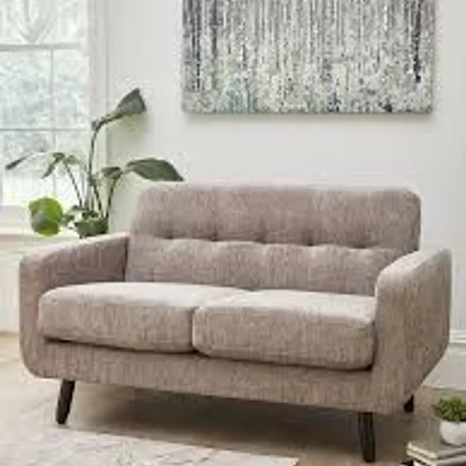 BOXED OSLO FABRIC 2 SEATER SOFA - NATURAL RRP £279