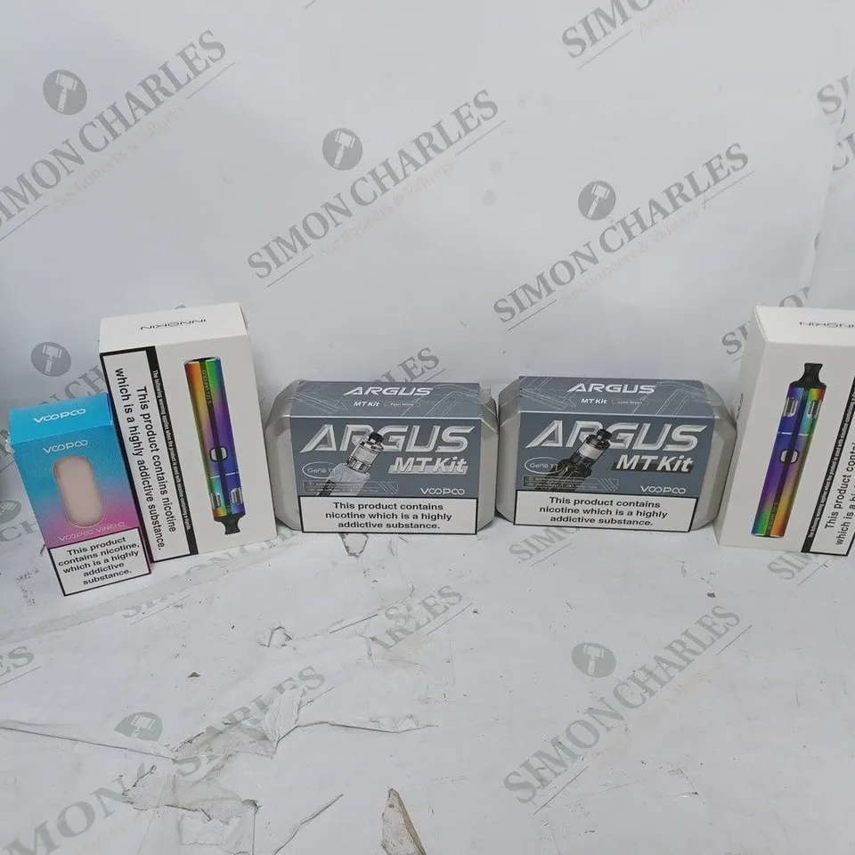 LOT OF APPROXIMATELY 10 BOXED E-CIGARETTES TO INCLUDE ENDURA T18E, VOOPOO DRAG Q, AND ARGUS MTKIT ETC.