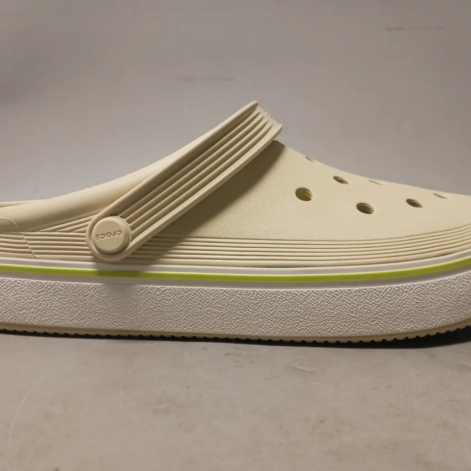 PAIR OF CROCS OFF COURT CLOGS IN BONE UK SIZE M9/W10
