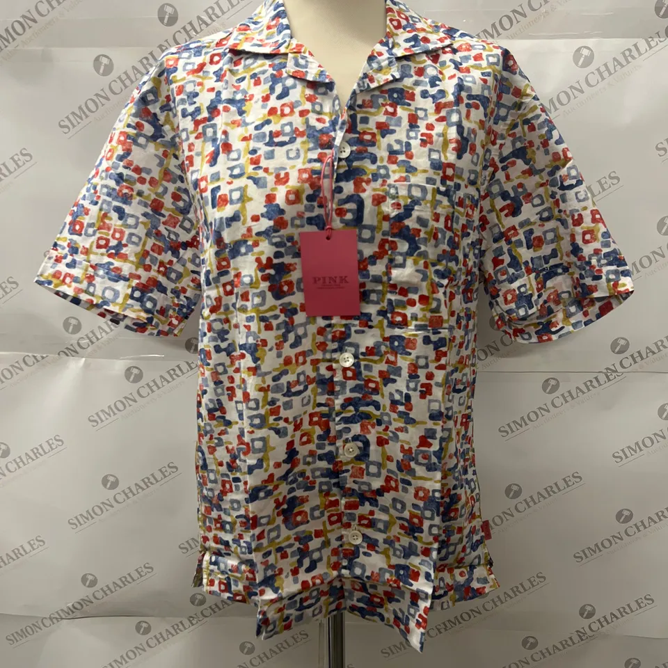 THOMAS PINK RESORT FIT CASUAL SHIRT IN RED SIZE S
