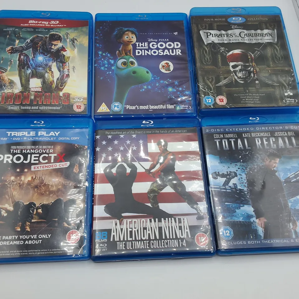 LOT OF 18 ASSORTED BLUE-RAYS AND DVDS TO INCLUDE AVATAR, AMERICAN NINJA BOX SET AND MAN OF STEEL