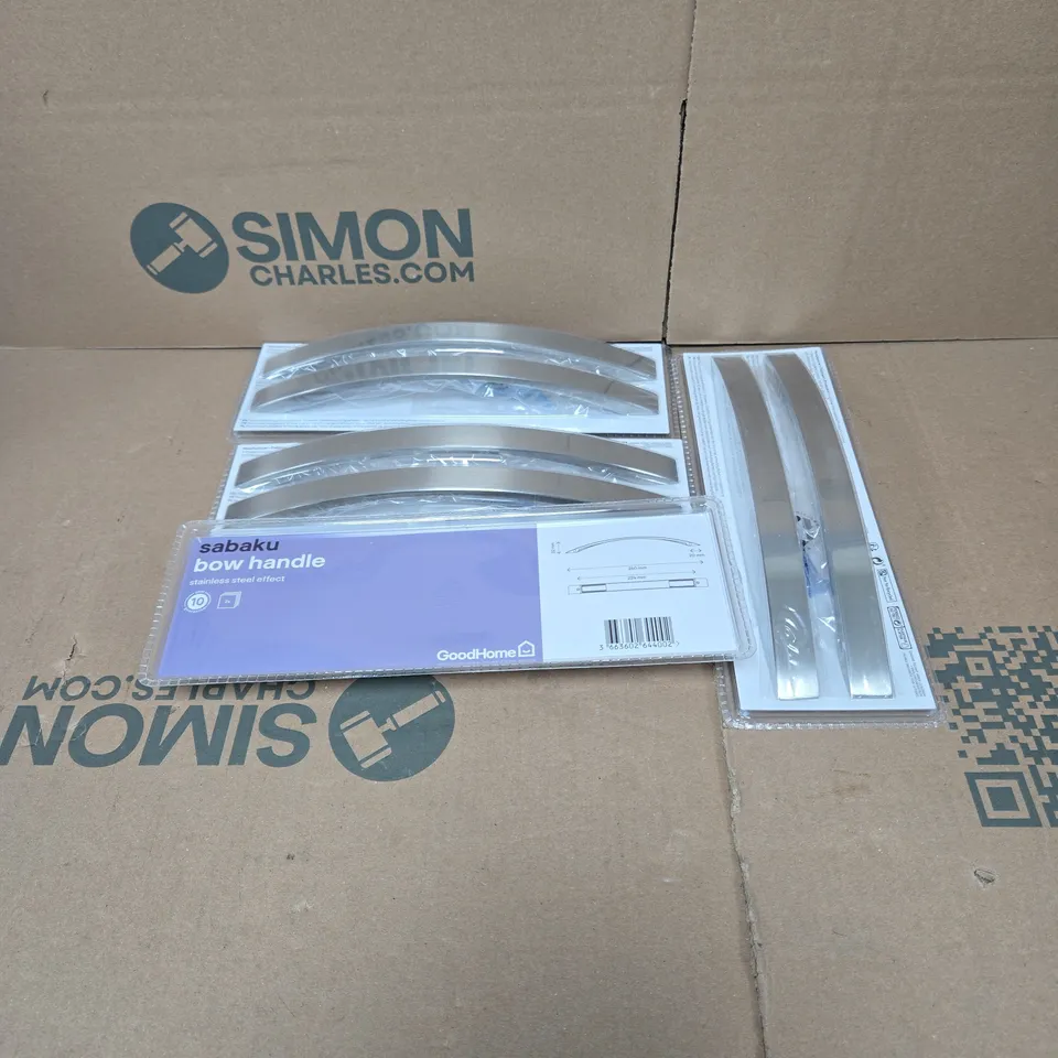 4 X SABAKU BOW HANDLE STAINLESS STEEL EFFECT 