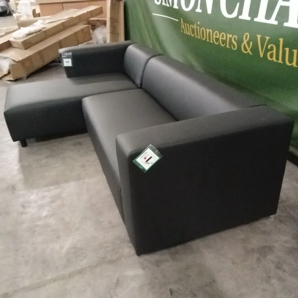CLARKE LEFT HAND CORNER FAUX LEATHER CHAISE SOFA RRP £599