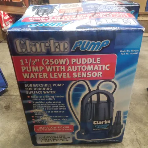 BOXED CLARKE PSP125B 1½" 400W 116LPM 7M HEAD PUDDLE PUMP WITH AUTO SENSOR (230V)