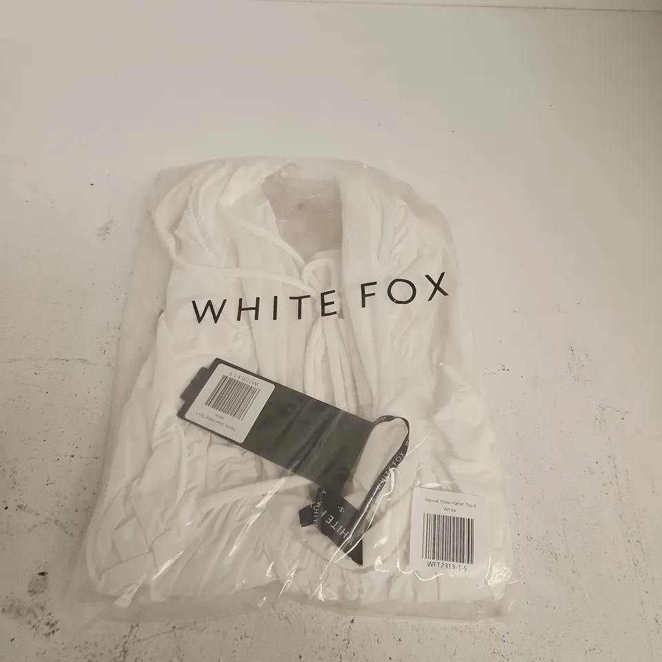 WHITE FOX MARINA GLOW HALTER TOP – WHITE – UK SIZE S