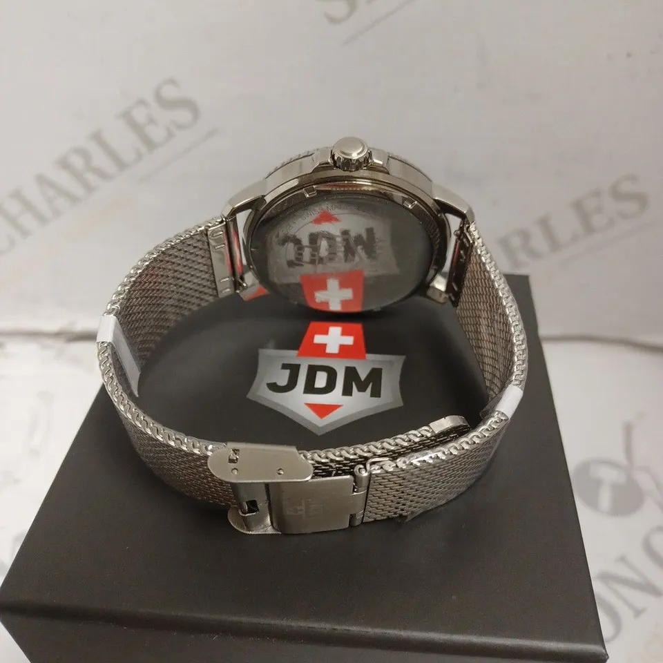BOXED JACQUES DU MANOIR MILITARY SAPPHIRE WATCH - SWISS MADE - STAINLESS STEEL - WATER RESISTANT 200M. 