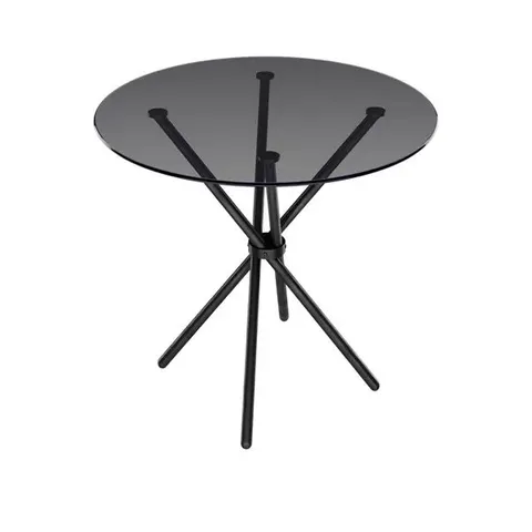 BOXED CASA 4 SEATER GLASS TOP DINING TABLE - BLACK (2 BOXES)