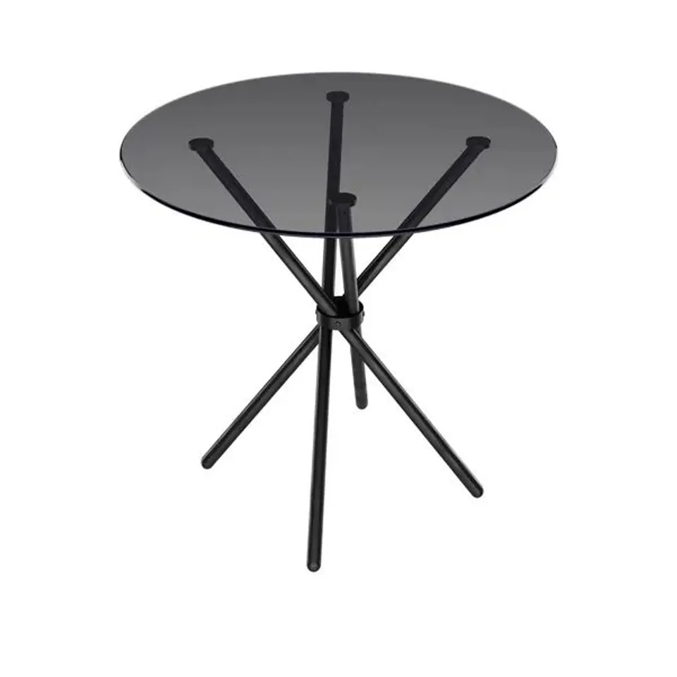 BOXED CASA 4 SEATER GLASS TOP DINING TABLE - BLACK (2 BOXES)