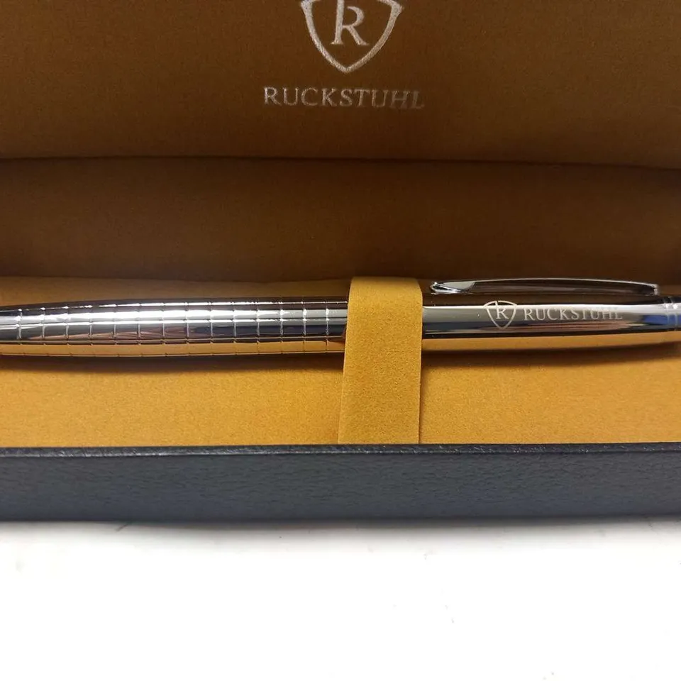 RUCKSTUHL STAINLESS STEEL LUXURY PEN IN GIFT BOX – HAND ASSEMBLED – RRP £80