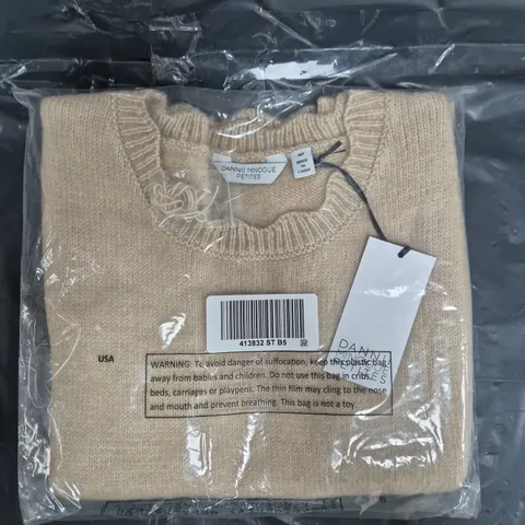 SEALED DANNII MINOGUE PETITES KNITTED SCALLOP EDGE VEST IN BEIGE SIZE MP