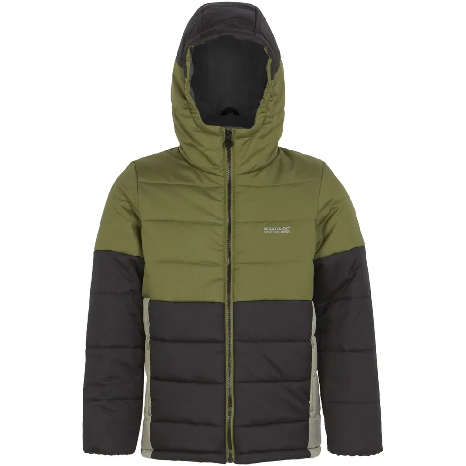 BRAND NEW REGATTA CHILDREN'S LOFTHOUSE VIII PADDED JACKET IN NEPHRITE GREEN/BLACK SIZE UK 5-6 YEARS