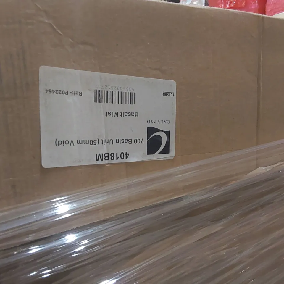 PALLET CONTAINING A LARGE QUANTITY OF ASSORTED BATHROOM FURNITURE PARTS INCLUDING: BASIN CARCASSES, WC CARCASSES ECT